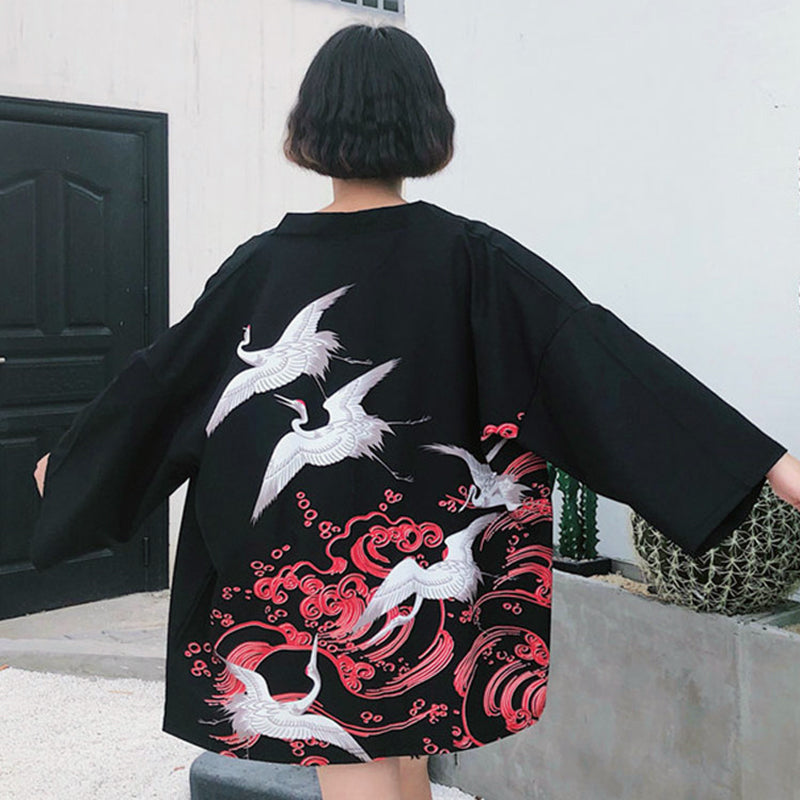 Japanese Crane Kimono SE20231