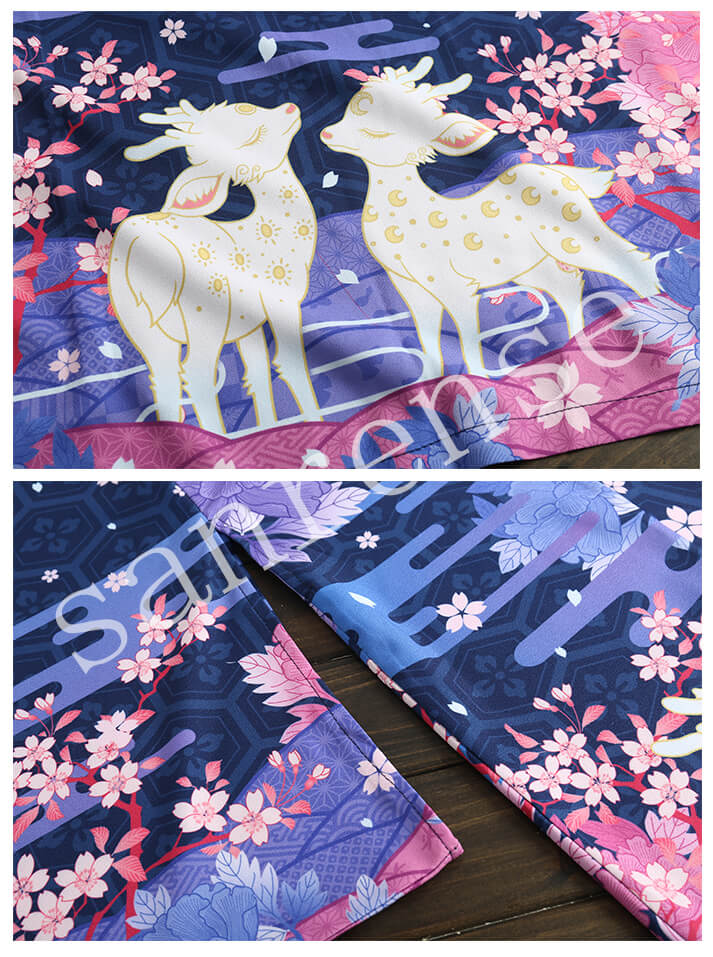 Japanese Sakura Deer Flower Moon Sunscreen Kimono SE20775