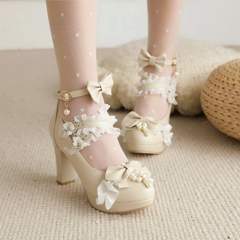 Kawaii Bow Lace Shoes SE22053
