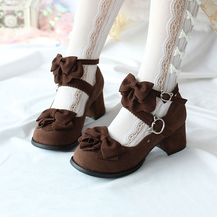 Kawaii Bow Lolita Heels Shoes SE22421
