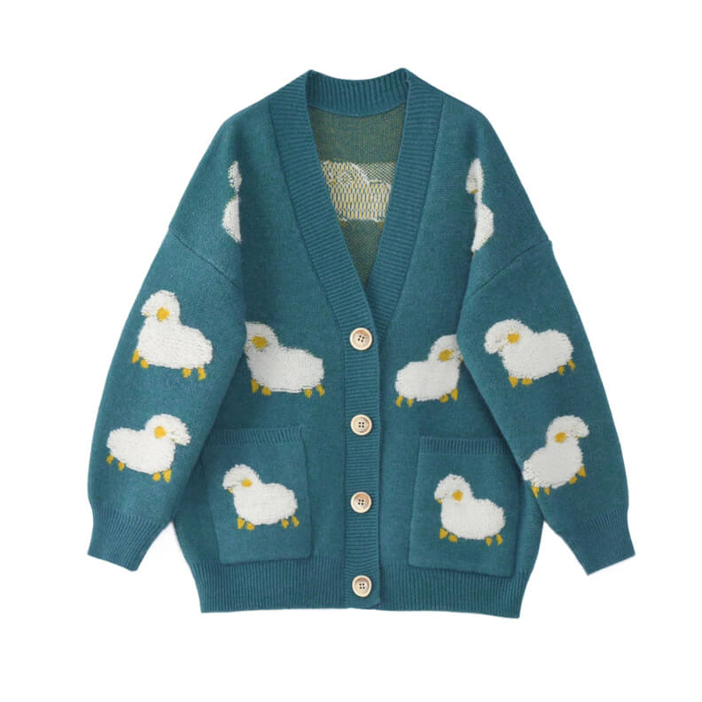 Pocket Sheep Cardigan Sweater Coat SE21941