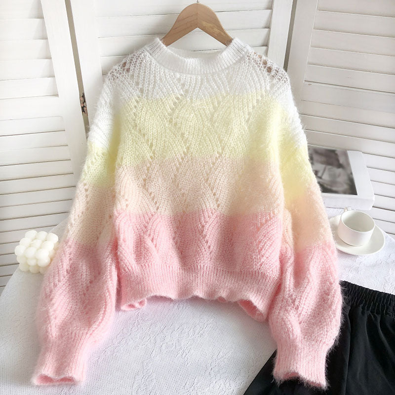 Kawaii Rainbow Striped Sweater SE22581