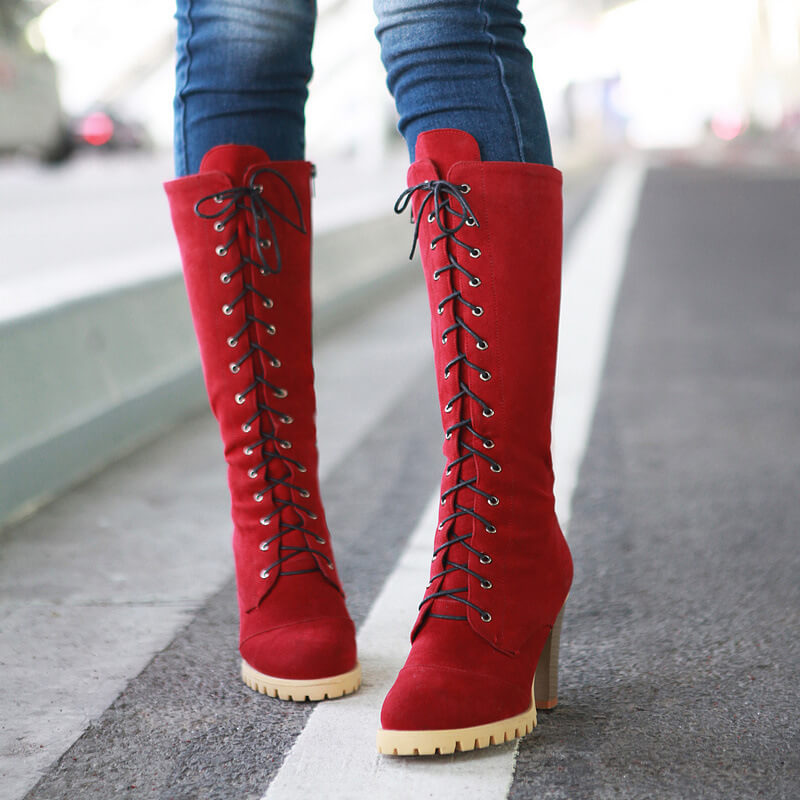 Lace-up Heel Boots SE21221