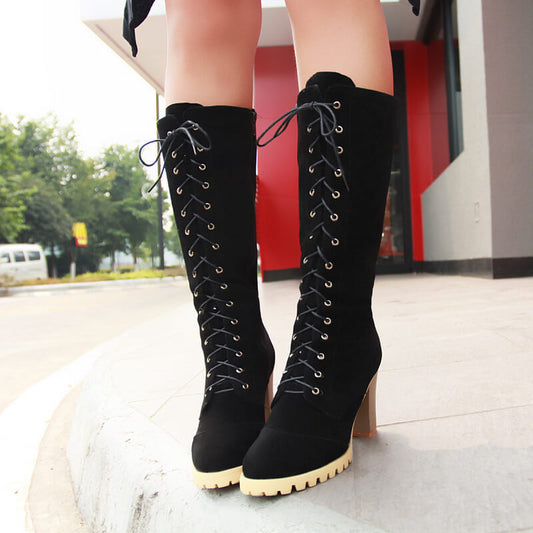 Lace-up Heel Boots SE21221