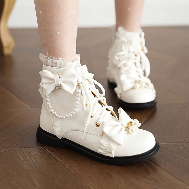 Lace Bow Ankle Boots SE22481