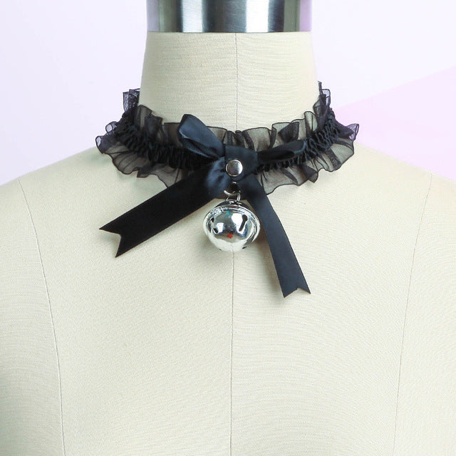 Lace Bow Bell Necklace SE22011