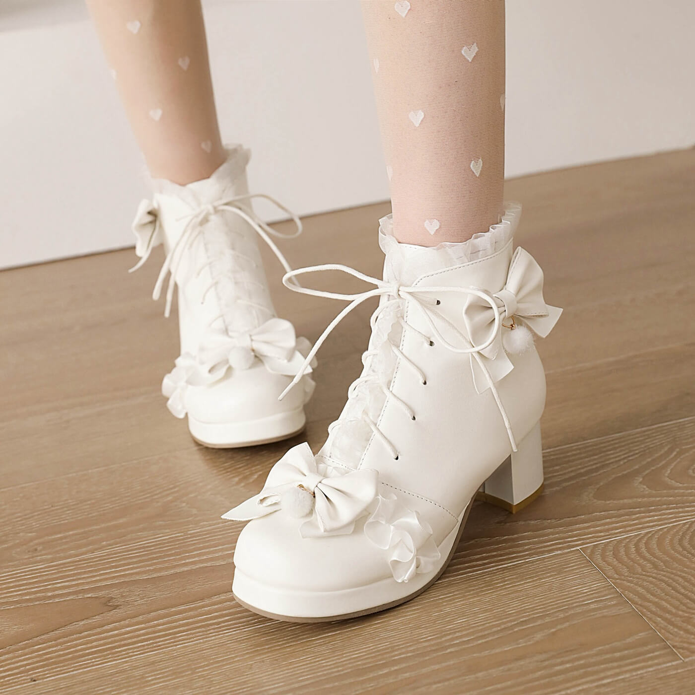 Lace Bow Boots SE21971