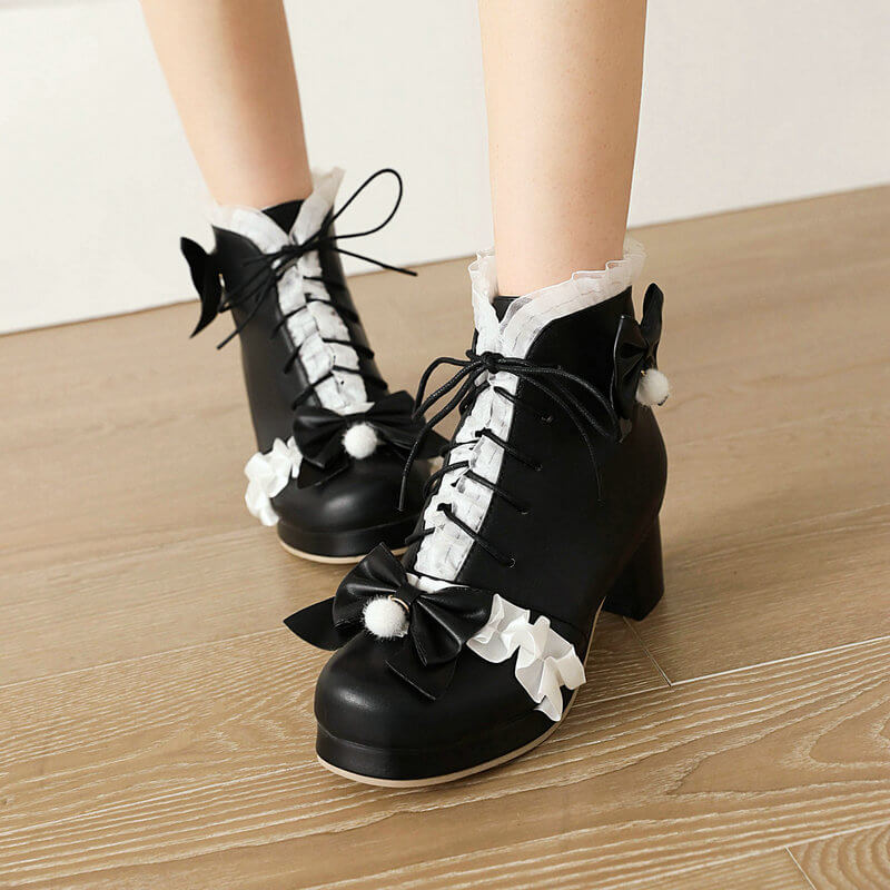 Lace Bow Boots SE21971