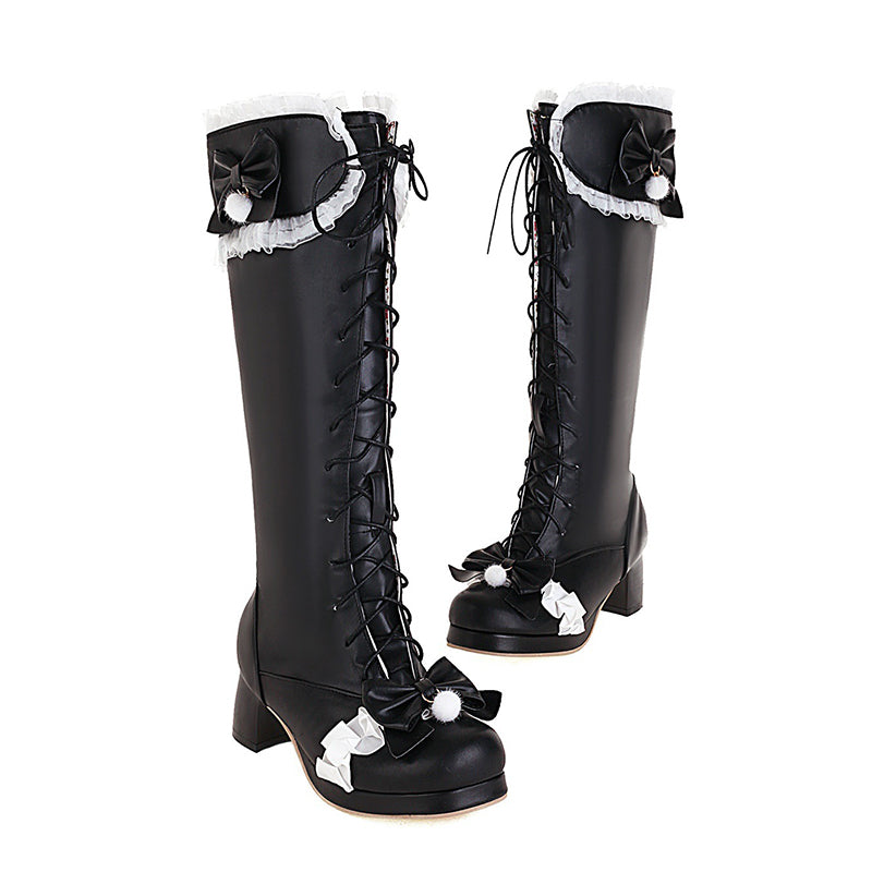 Lace Bow Boots SE22001