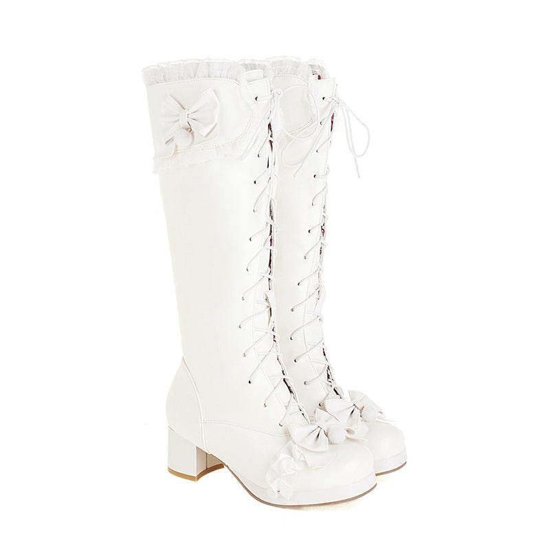 Lace Bow Boots SE22001