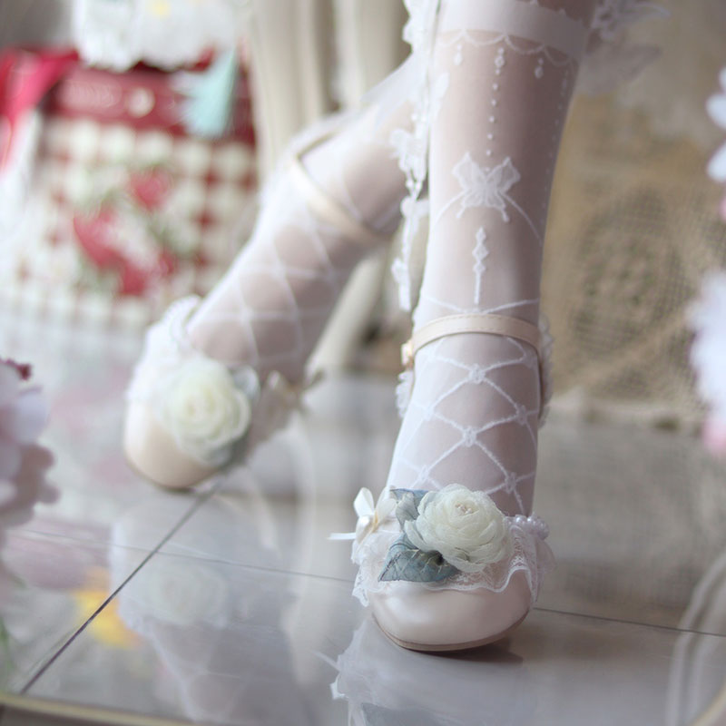 Lace Bow Flower Shoes SE22244