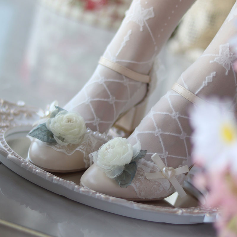Lace Bow Flower Shoes SE22244