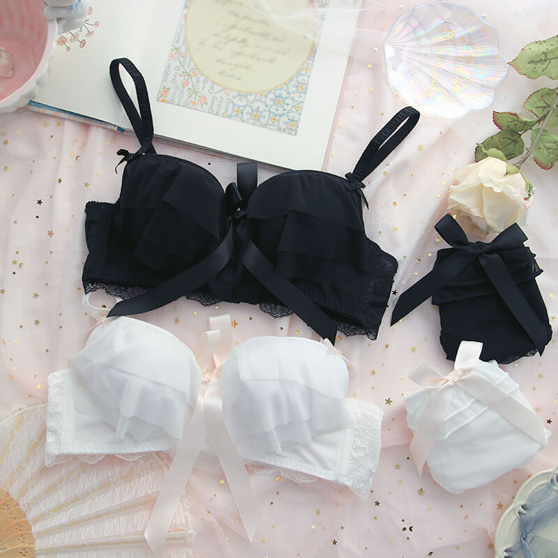Is That The New Kawaii Contrast Lace Bow Decor Lingerie Set