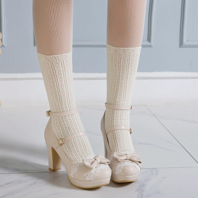 Lace Bow Lolita Shoes SE21644