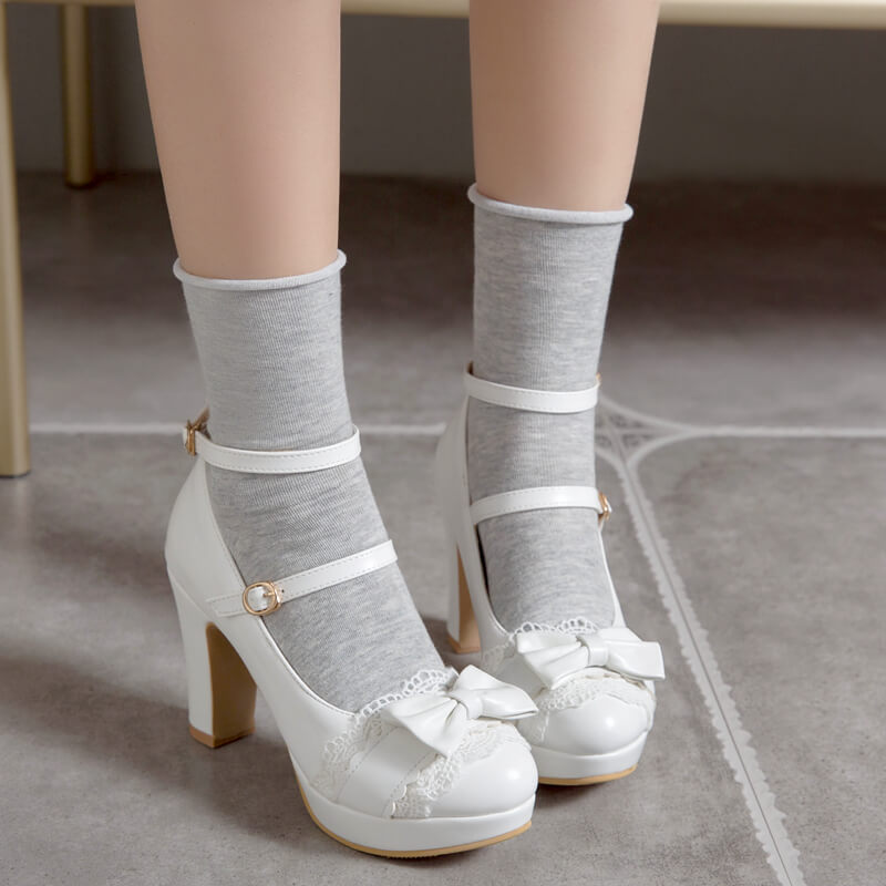 Lace Bow Lolita Shoes SE21644