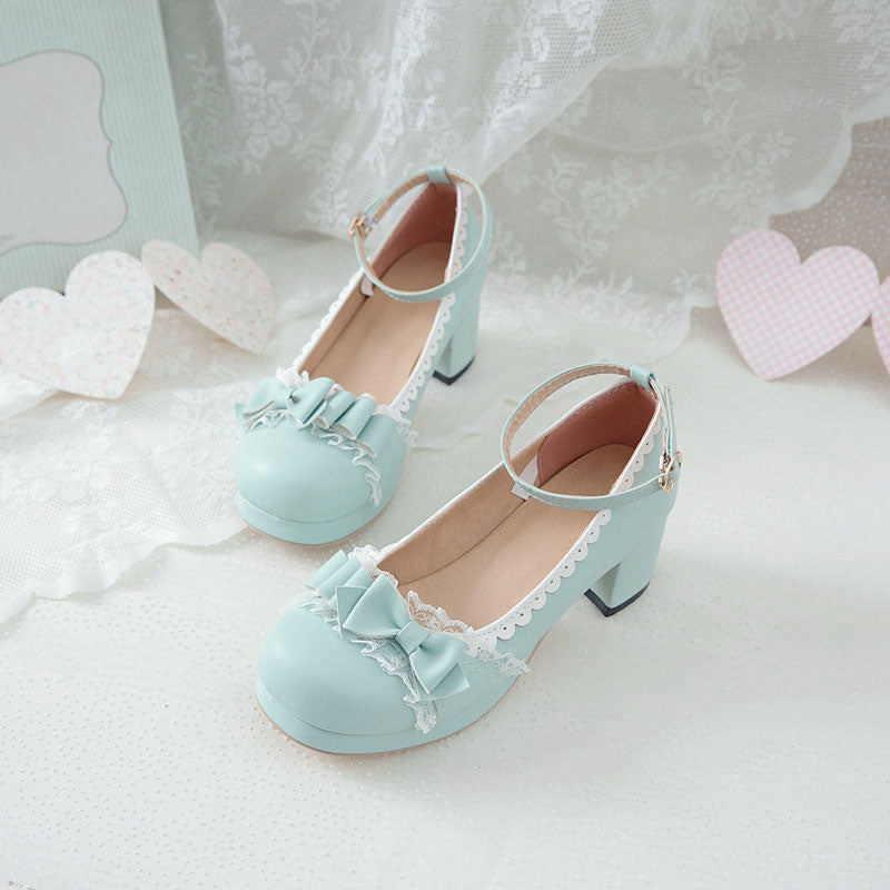 Lace Bow Lolita Shoes SE22220