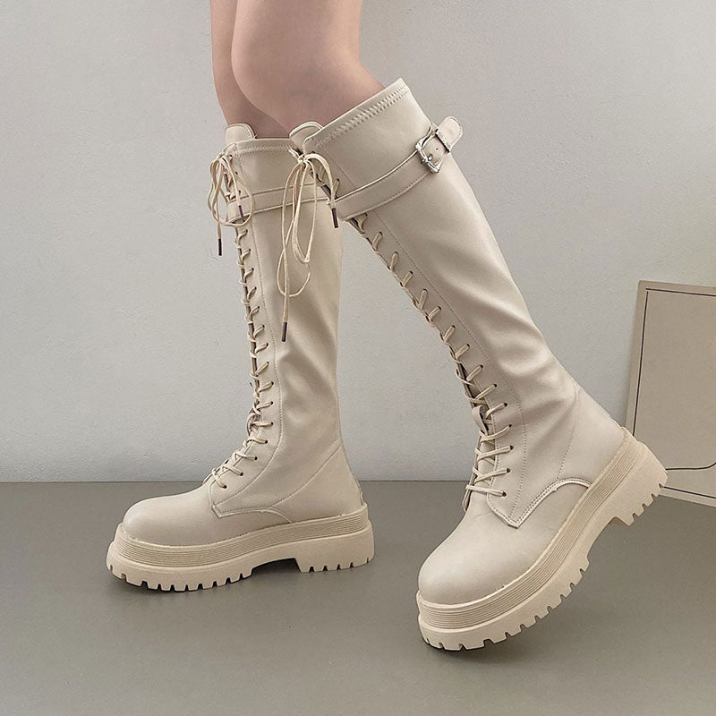 Lace Buckle Boots SE22555