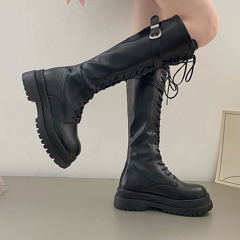 Lace Buckle Boots SE22555