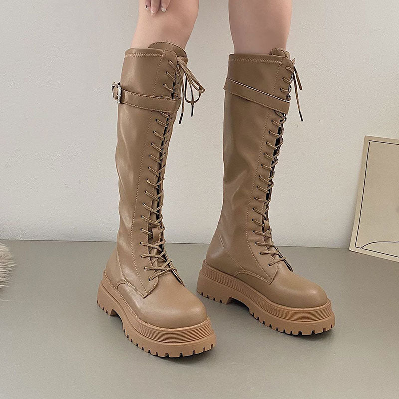 Lace Buckle Boots SE22555