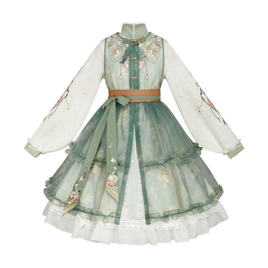 Lace Embroidered Flower Hanfu Dress SE22651
