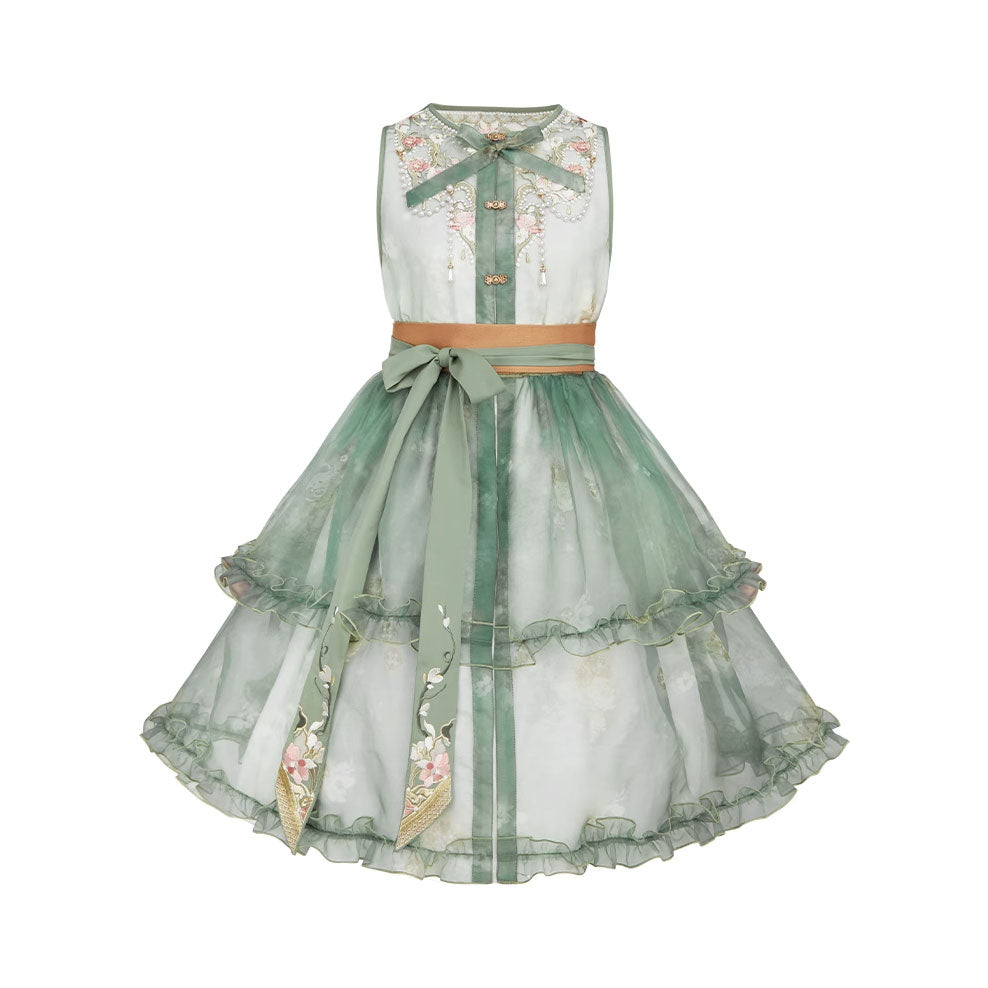 Lace Embroidered Flower Hanfu Dress SE22651