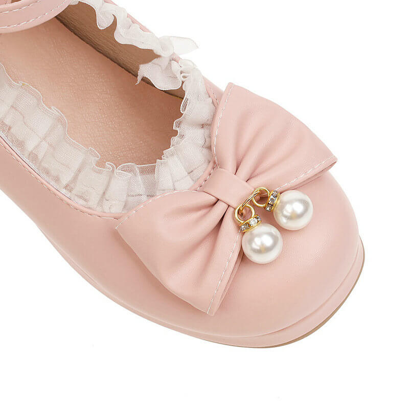 Lace Lolita Bow Shoes SE21245