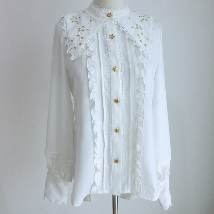 Lace Lolita Embroidered Galaxy Shirt SE21193