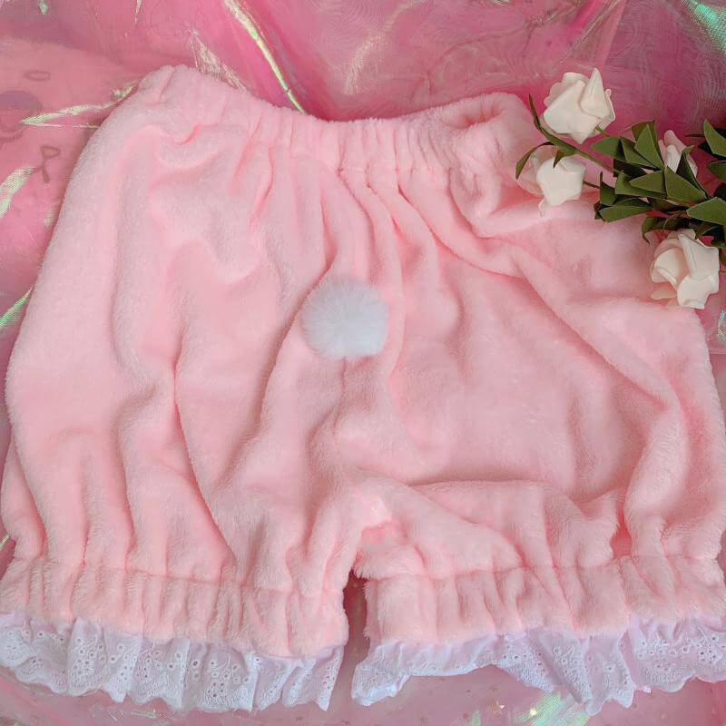 Lace Plush Pumpkin Shorts SE21887