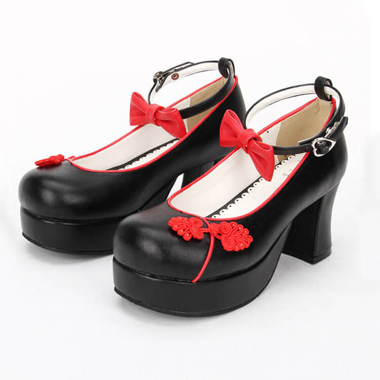 Lolita Bow Embroidered Shoes SE21650