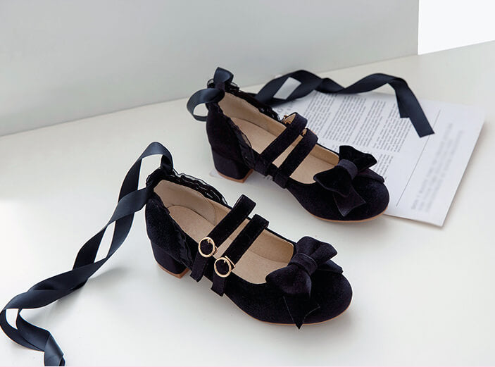 Lolita Bow Lace-up Shoes SE21698