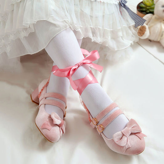 Lolita Bow Lace-up Shoes SE21698