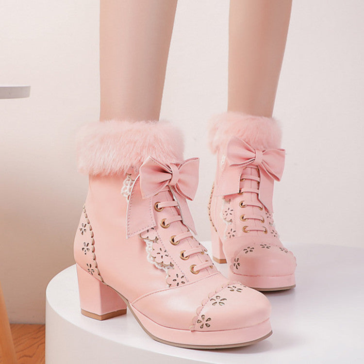 Lolita Flower Bow Boots SE21186