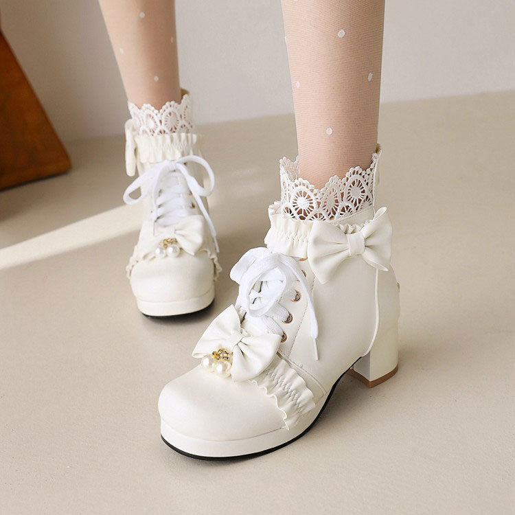 Lolita Flower Bow Boots SE22467