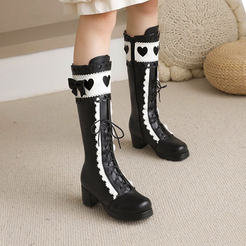Love Lace Bow Boots SE21842