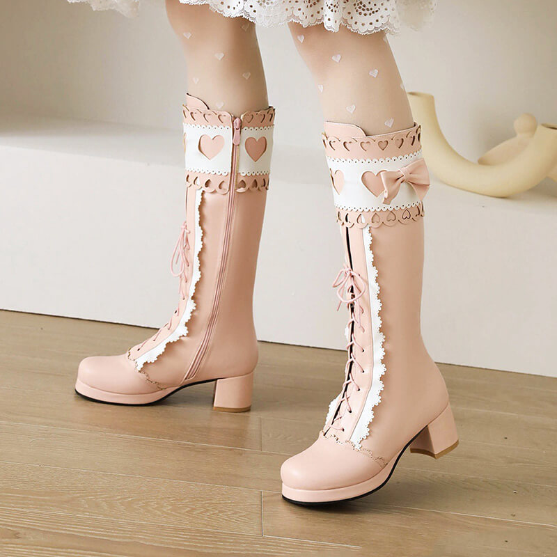 Love Lace Bow Boots SE21842