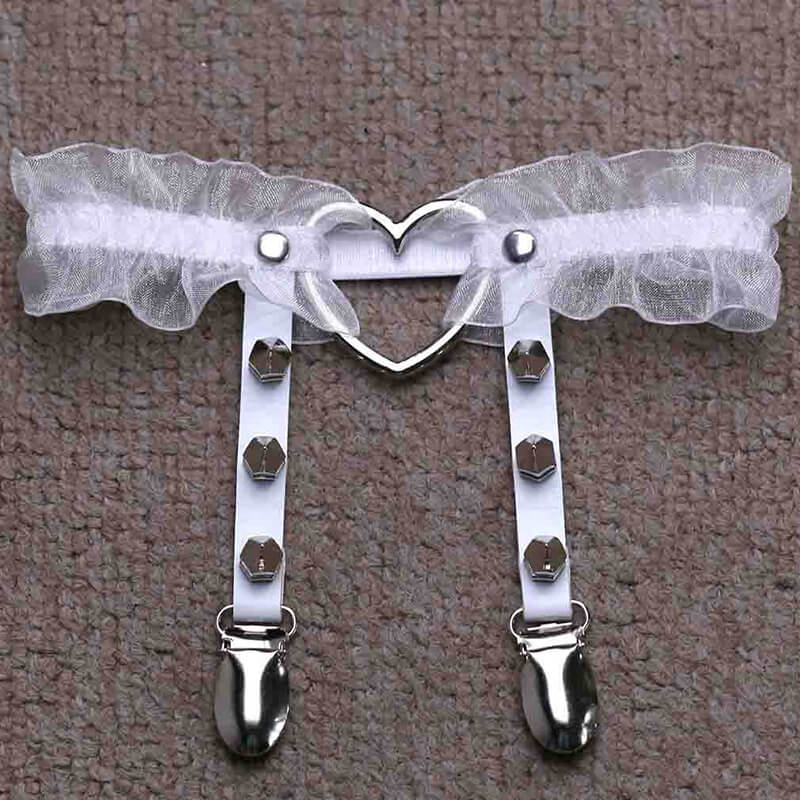 Love Lace Rivet Leg Garters SE21469