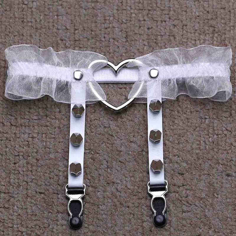 Love Lace Rivet Leg Garters SE21469