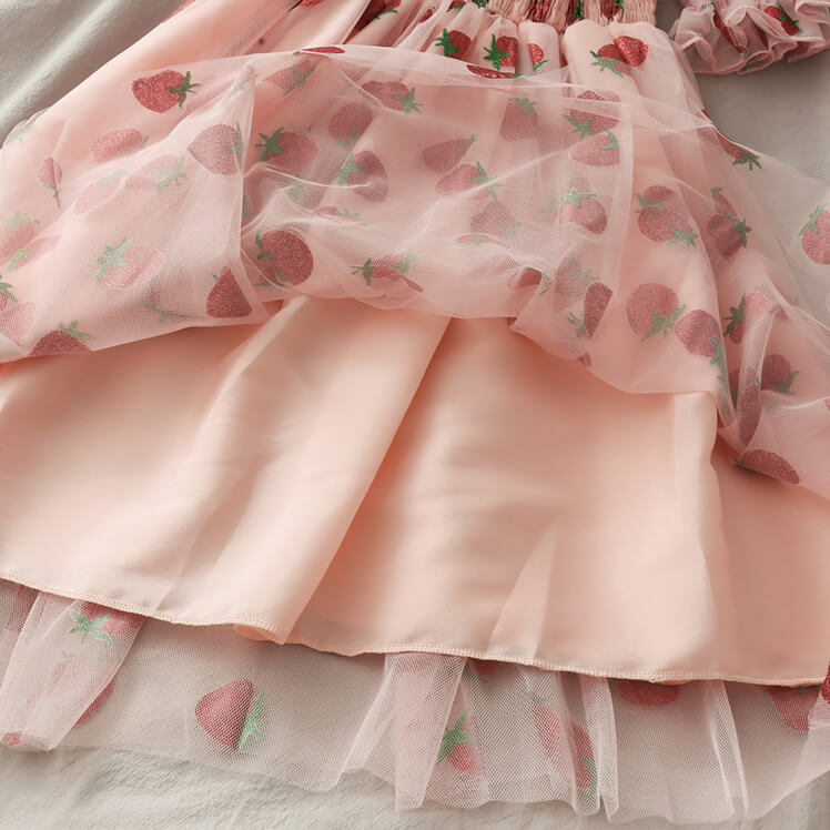 Mesh Strawberry Dress SE21528