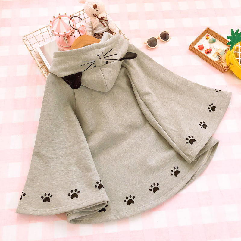 Cute Cat Claw Hooded Fleece Cloak SE20088