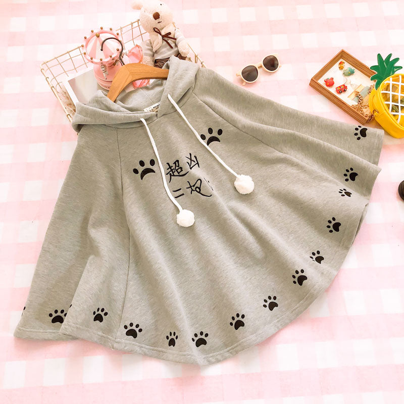 Cute Cat Claw Hooded Fleece Cloak SE20088