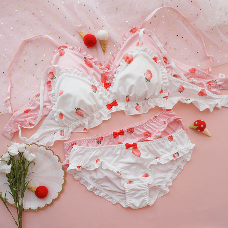Cute Strawberry Bra Underwear Set SE20156 – SANRENSE