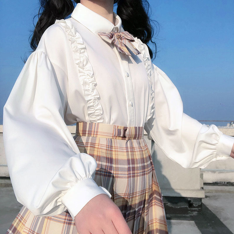 Lolita Shirt Pleated Skirt Set SE22345