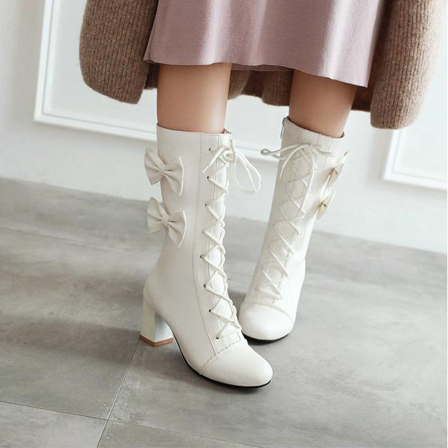 Sweet Lace Bow Boots SE21103