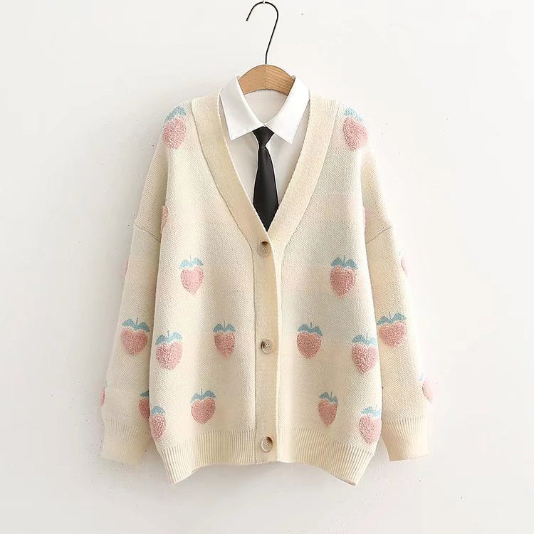 Strawberry Cardigan Sweater SE21995