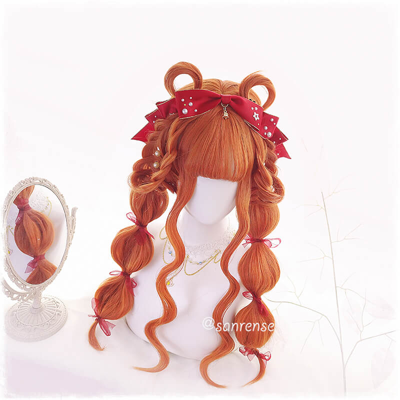 Orange Lolita Hair Wavy Cosplay Wigs SE21021