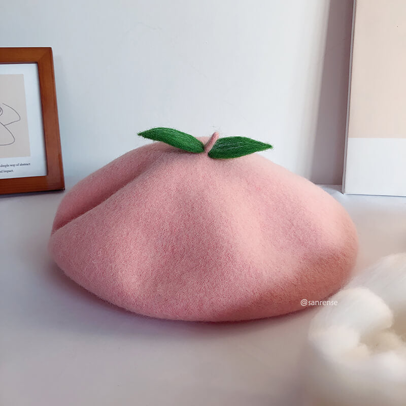 Pastel Peach Beret SE21431