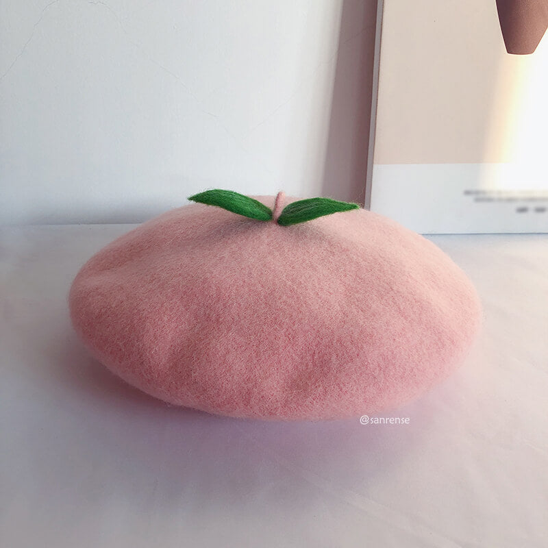 Pastel Peach Beret SE21431