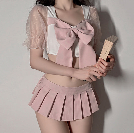 Pink Bow Uniform Skirt Set SE22143
