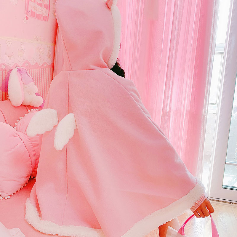 Pink Kawaii Wing Cape Coat SE22412