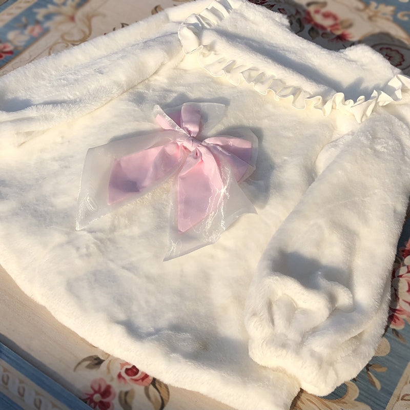 Plush Bow Coat SE22168